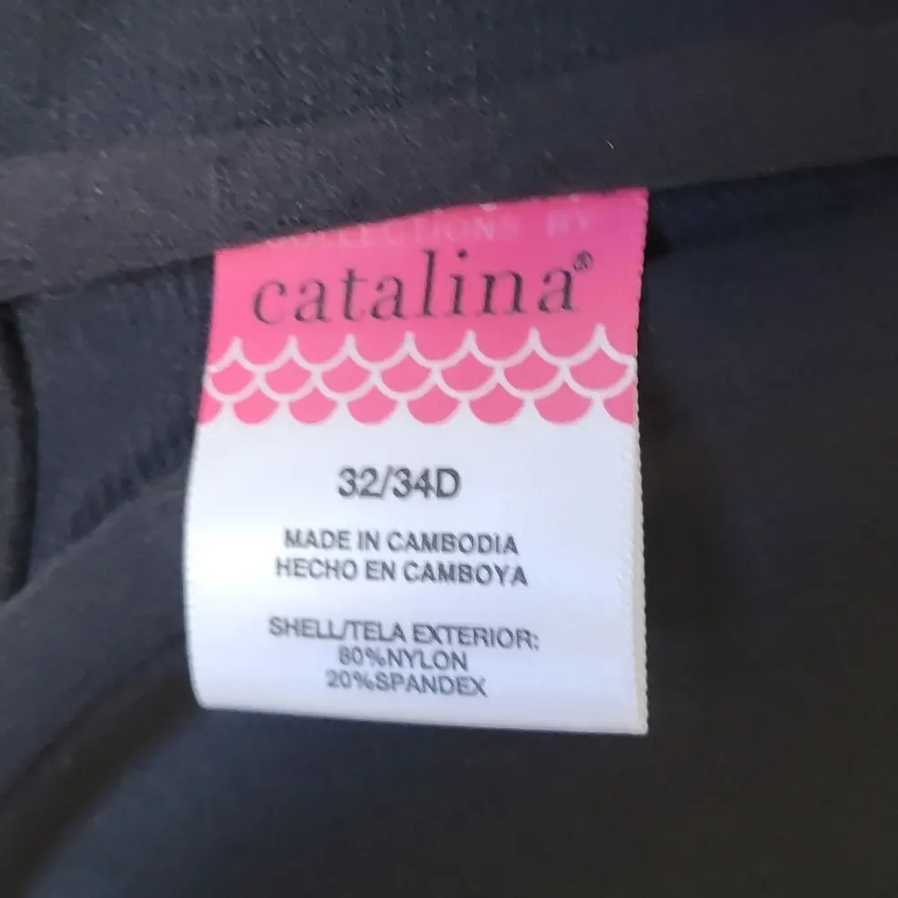 NWT Collection By Catalina Size 32/34D Add A Size Bikini Top Underwire Push Up